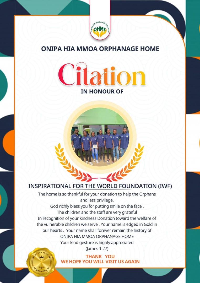 Citation — Onipa Hia Mmoa Orphanage Home