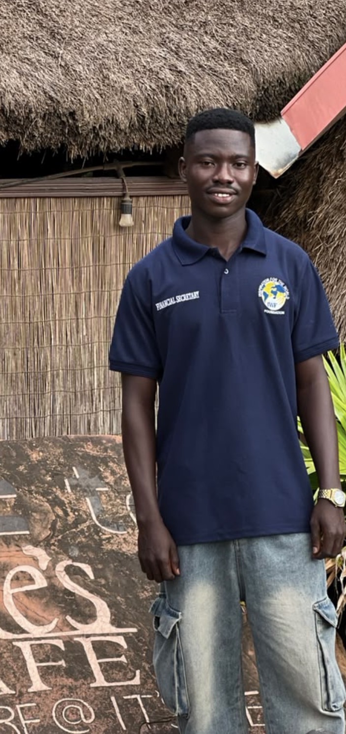 IWF Financial Secretary in a branded navy polo shirt
