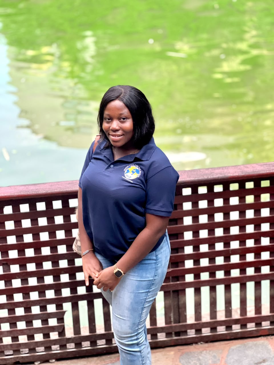 IWF committee Welfare officer in a branded navy polo shirt